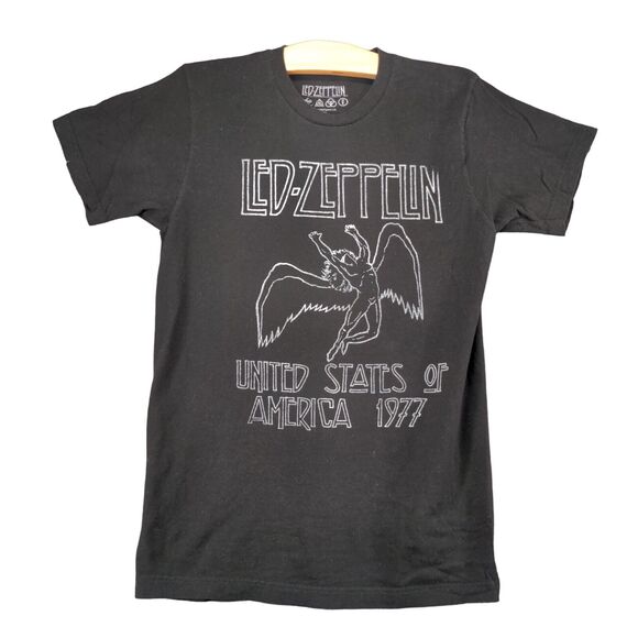 Retro Led Zeppelin United State of America 1977 T-Shirt Mens Small Black 2020 - Picture 1 of 12